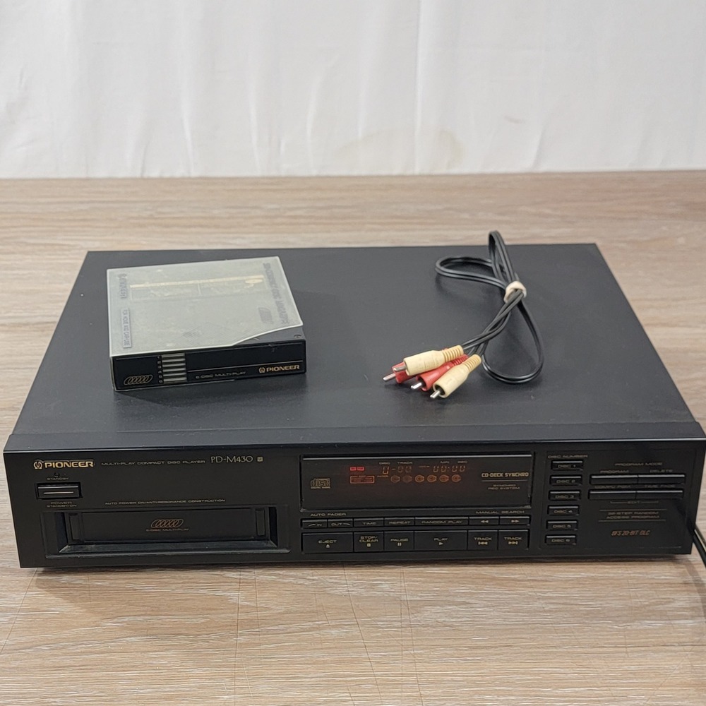 Pioneer PD-M430 6-Disc Multi-Play CD Player Vintage 1990 Made in Japan Black